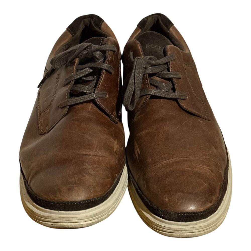 Rockport TruTech Brown Leather Oxford Shoes Men's Size 15 Comfort Walking Casual - Picture 3 of 9